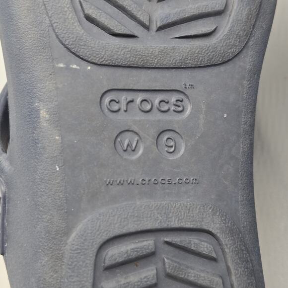 CROCS Monterey Diamante Wedge Flip Flop Sandals Women’s Size 9 Blue Casual - Picture 11 of 11